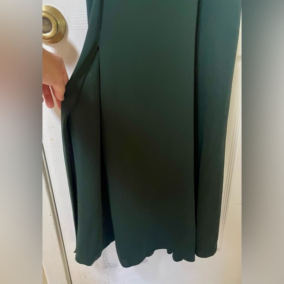 Babaton Aritzia Dress 2 Hamptons Dark Green V-Neck Fall Slit Party Gala Wedding - Picture 8 of 10